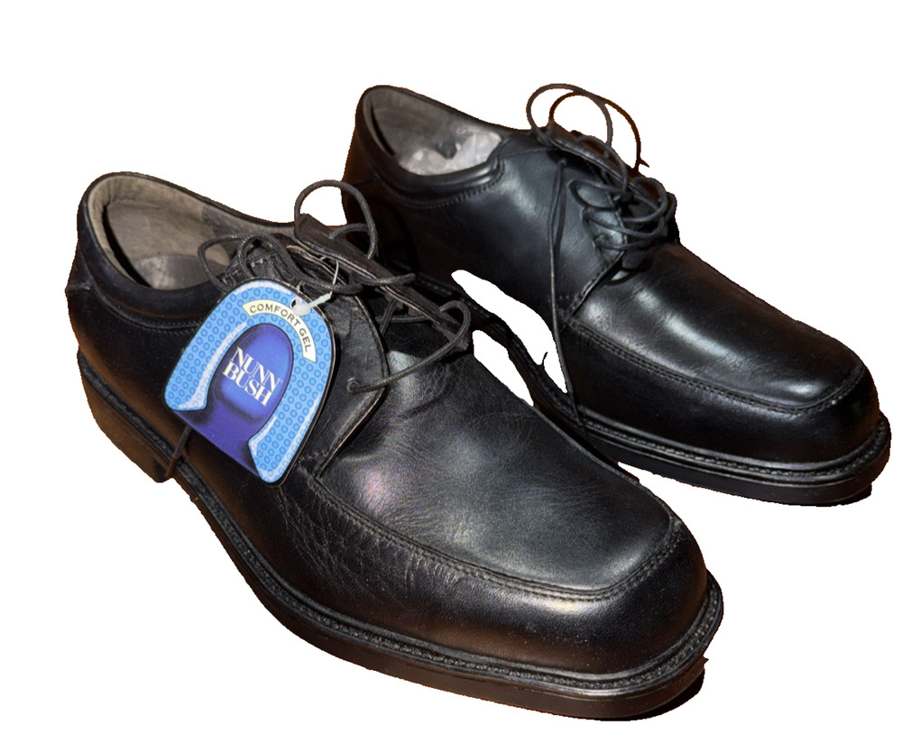 Nunn Bush Morse Comfort Gel Black Dress Shoes Men 10.5 Wide NIB